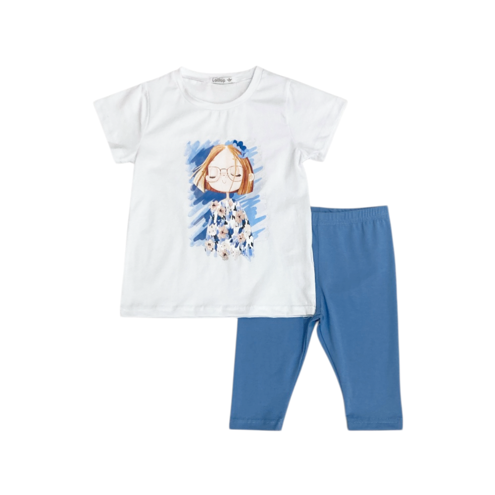 completo bambina jersey 3/7 anni