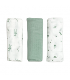 set 3 pezzi mussole cotone