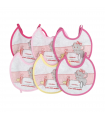 set 6 pezzi bavaglini spugna plastificata