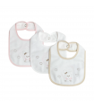 set 3 pezzi bavaglini neonata ciniglia
