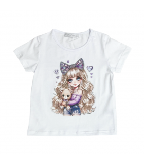 t-shirt bambina jersey 3/4-7/8 anni