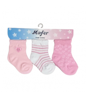 set 3 paia calzini neonata cotone