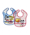 set 2 pezzi bavaglini plastica mickey