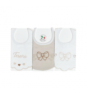 set 3 pezzi bavaglini cotone