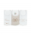 set 3 pezzi bavaglini cotone