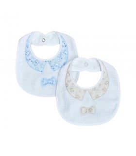 set 2 pezzi bavaglini cotone