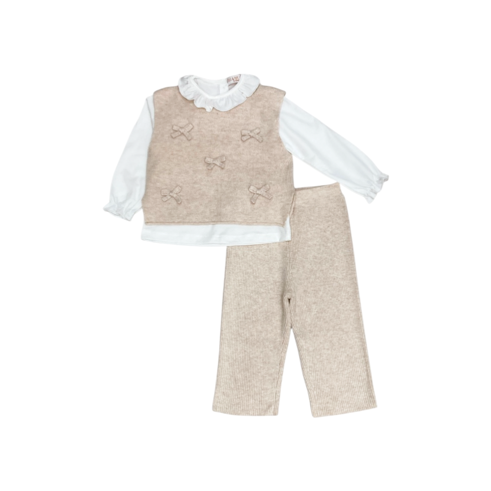 completo bambina in maglia 12/36 mesi