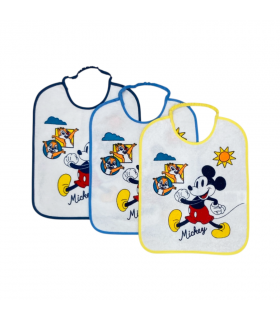 set 3 pezzi bavette asilo mickey