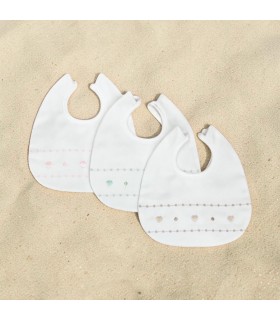 set 3 pezzi bavaglini neonata cotone