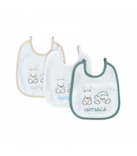 set 3 pezzi bavaglini neonato
