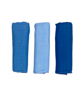 set 3 pezzi mussole cotone