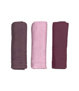 set 3 pezzi mussole cotone