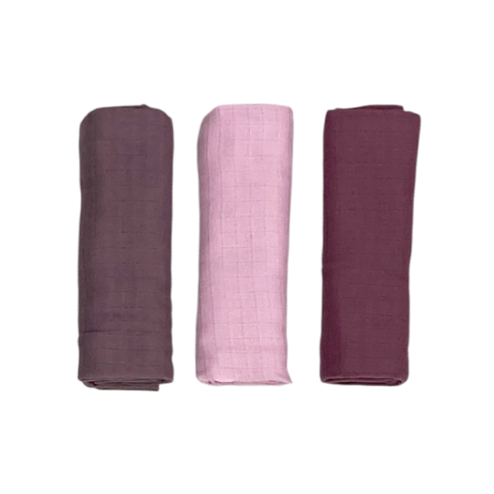 set 3 pezzi mussole cotone