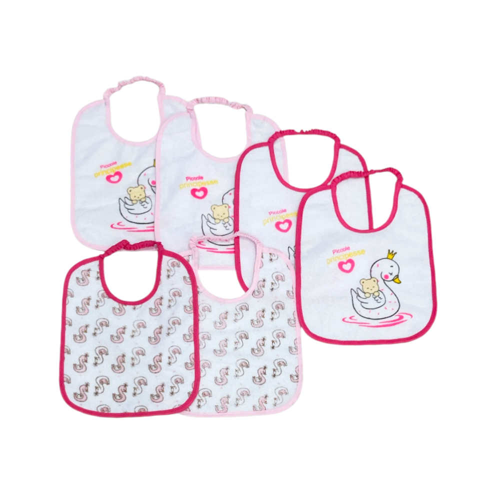 set 6 pezzi bavaglini spugna plastificata