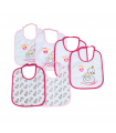set 6 pezzi bavaglini spugna plastificata