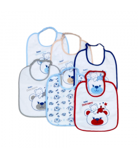 set 6 pezzi bavaglini spugna plastificata