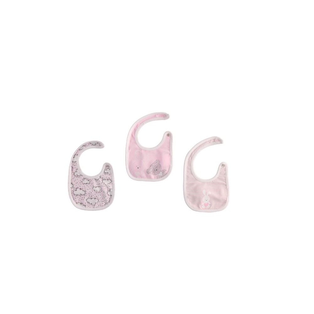set 3 pezzi bavaglini cotone