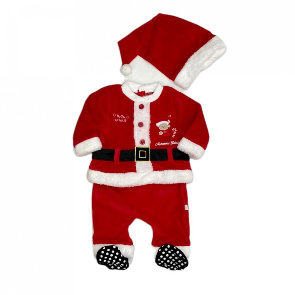 tutina neonato ciniglia babbo natale