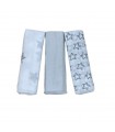 set 3 pezzi mussole cotone