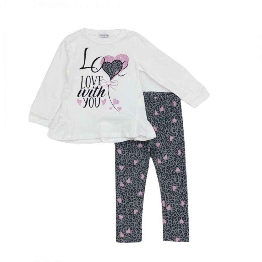 completo girl caldo cotone 3/7 anni